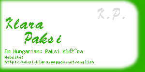 klara paksi business card